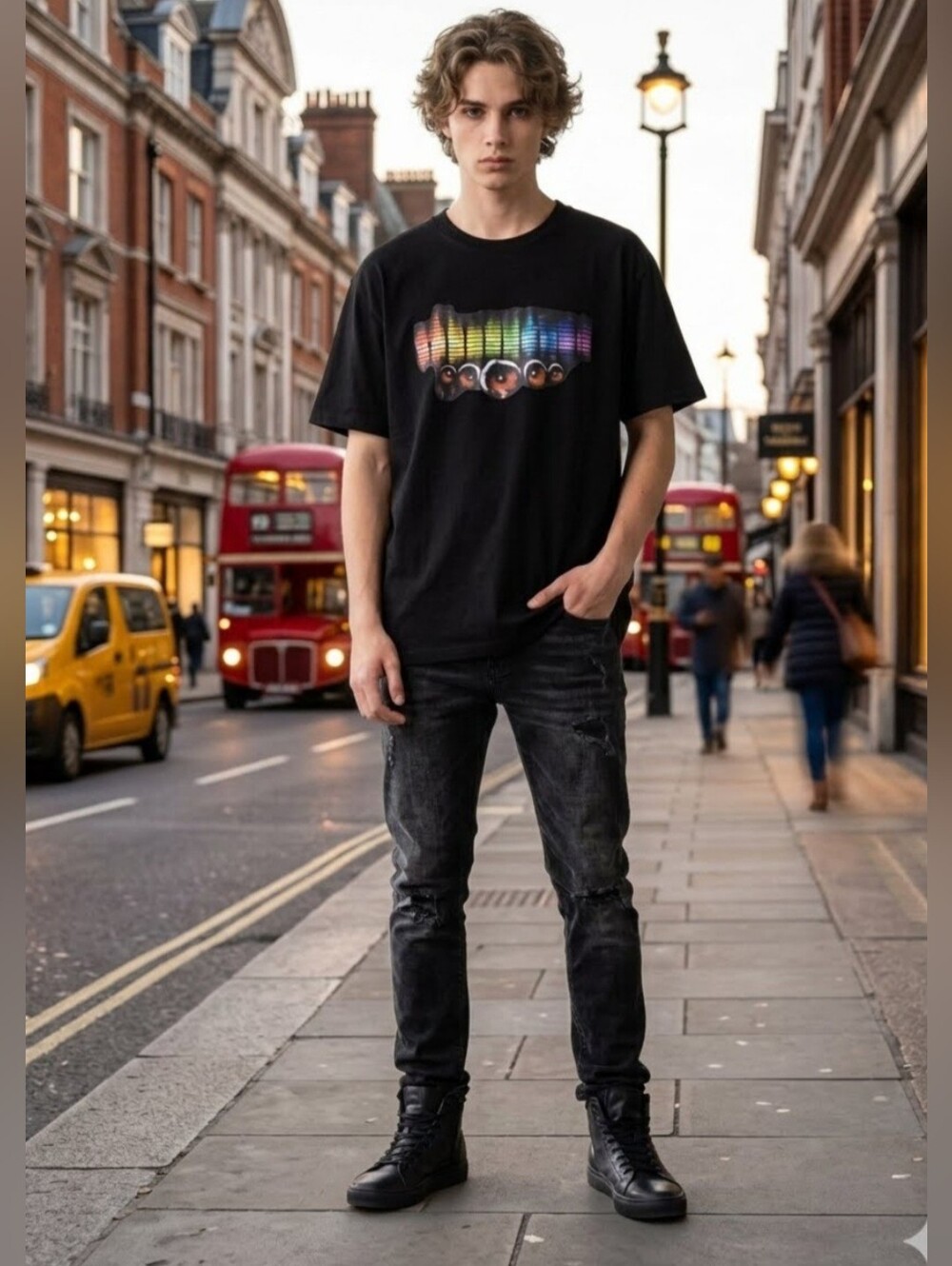 L Rainbow Equalizer Shirt Sz S